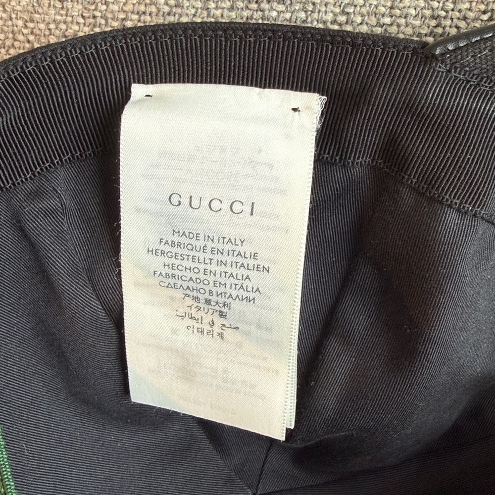 Authentic Gucci Black Cap with Green and Red Stripe - Picture 9 of 10